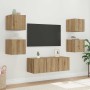 Mueble de TV Montado en la Pared Roble Artesanal en Muebles TV | Comprar online en Foro24