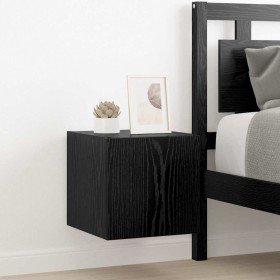 Mueble de TV Montado en la Pared Roble Negro 30,5 x 35 x 30 cm en Muebles TV | Comprar online en Foro24