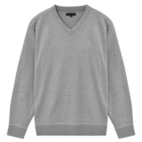 Jerseys de hombre cuello de pico 5 unidades gris XL