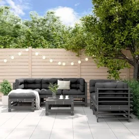7-piece solid pine wood garden furniture set in gray. by , Garden sets - Ref: Foro24-3186195, Price: 472,81 €, Discount: %