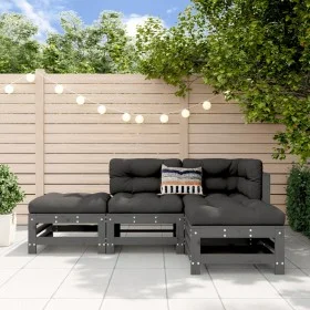 4-teiliges Gartenmöbel-Set aus massivem Kiefernholz grau von , Gartensets - Ref: Foro24-3186503, Preis: 258,52 €, Rabatt: %