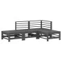 4-piece solid pine wood garden furniture set in gray. by , Garden sets - Ref: Foro24-3186503, Price: 258,52 €, Discount: %
