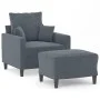 Dunkelgrauer Samtsessel mit Hocker 60 cm von , Sofas - Ref: Foro24-3201098, Preis: 207,73 €, Rabatt: %