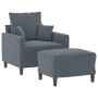 Dunkelgrauer Samtsessel mit Hocker 60 cm von , Sofas - Ref: Foro24-3201098, Preis: 212,22 €, Rabatt: %