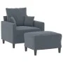 Dunkelgrauer Samtsessel mit Hocker 60 cm von , Sofas - Ref: Foro24-3201098, Preis: 207,73 €, Rabatt: %