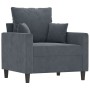 Dunkelgrauer Samtsessel mit Hocker 60 cm von , Sofas - Ref: Foro24-3201098, Preis: 212,22 €, Rabatt: %