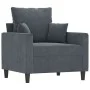 Dunkelgrauer Samtsessel mit Hocker 60 cm von , Sofas - Ref: Foro24-3201098, Preis: 207,73 €, Rabatt: %