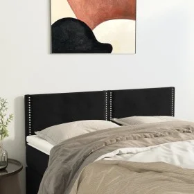 Cabeceros 2 unidades terciopelo negro 72x5x78/88 cm de , Cabeceros y pies de cama - Ref: Foro24-345940, Precio: 50,77 €, Desc...