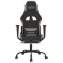 Silla gaming con reposapiés tela negro y gris taupe en Sillas gaming | Comprar online en Foro24