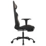 Silla gaming con reposapiés tela negro y gris taupe en Sillas gaming | Comprar online en Foro24