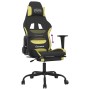 Silla gaming con reposapiés tela verde claro y negro en Sillas gaming | Comprar online en Foro24