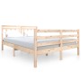 Estructura cama doble pequeña madera maciza 135x190 cm de , Camas y somieres - Ref: Foro24-3100629, Precio: 149,11 €, Descuen...