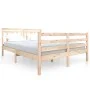 Small double bed frame solid wood 135x190 cm by , Beds and slatted bases - Ref: Foro24-3100629, Price: 140,23 €, Discount: %