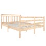 Estructura cama doble pequeña madera maciza 135x190 cm de , Camas y somieres - Ref: Foro24-3100629, Precio: 149,11 €, Descuen...