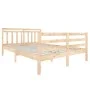 Small double bed frame solid wood 135x190 cm by , Beds and slatted bases - Ref: Foro24-3100629, Price: 140,23 €, Discount: %