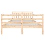 Estructura cama doble pequeña madera maciza 135x190 cm de , Camas y somieres - Ref: Foro24-3100629, Precio: 149,11 €, Descuen...