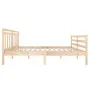 Small double bed frame solid wood 135x190 cm by , Beds and slatted bases - Ref: Foro24-3100629, Price: 140,23 €, Discount: %