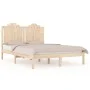 Solid pine wood bed frame 135x190 cm by , Beds and slatted bases - Ref: Foro24-3103753, Price: 151,17 €, Discount: %