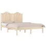 Solid pine wood bed frame 135x190 cm by , Beds and slatted bases - Ref: Foro24-3103753, Price: 151,17 €, Discount: %