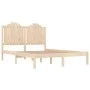 Solid pine wood bed frame 135x190 cm by , Beds and slatted bases - Ref: Foro24-3103753, Price: 151,17 €, Discount: %