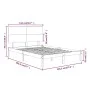 Solid pine wood double bed frame 140x190 cm by , Beds and slatted bases - Ref: Foro24-3104783, Price: 122,36 €, Discount: %