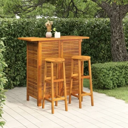 3-piece solid acacia wood bar furniture set for garden by , Garden sets - Ref: Foro24-3116000, Price: 279,27 €, Discount: %