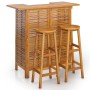 3-piece solid acacia wood bar furniture set for garden by , Garden sets - Ref: Foro24-3116000, Price: 273,42 €, Discount: %
