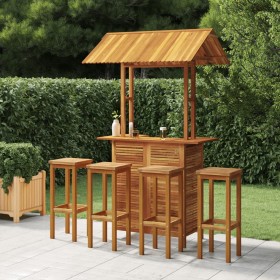 Juego muebles de bar de jardín 5 pzas madera maciza de acacia de , Conjuntos de jardín - Ref: Foro24-3116009, Precio: 588,31 ...
