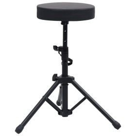Schwarzer runder verstellbarer Trommelhocker von vidaXL, Bänke und Hocker - Ref: Foro24-70092, Preis: 35,70 €, Rabatt: %