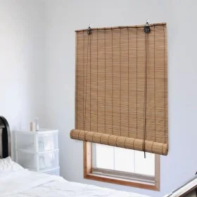 Persiana enrollable de bambú marrón 80x220 cm by vidaXL, Blinds and blinds - Ref: Foro24-245813, Price: 30,37 €, Discount: %