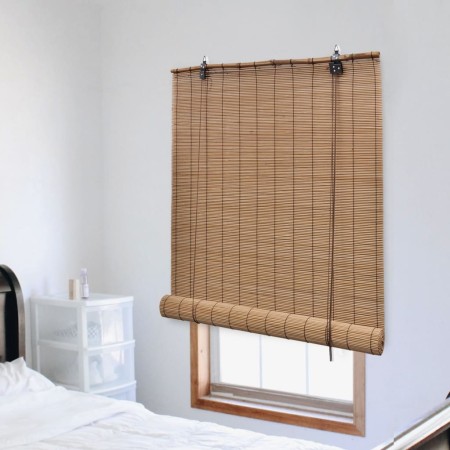 Persiana enrollable de bambú marrón 80x220 cm by vidaXL, Blinds and blinds - Ref: Foro24-245813, Price: 27,56 €, Discount: %