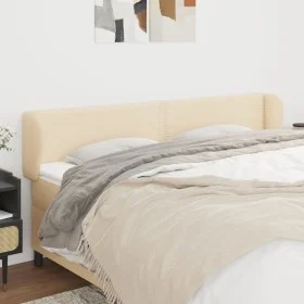 Cream fabric headboard 203x23x78/88 cm by , Headboards and footboards - Ref: Foro24-3117031, Price: 64,09 €, Discount: %