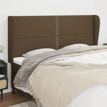 Headboard with dark brown fabric ears 163x23x118/128 cm by , Headboards and footboards - Ref: Foro24-3117825, Price: 98,97 €,...
