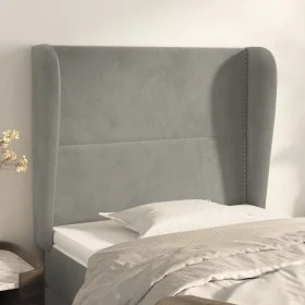Headboard with light gray velvet ears 83x23x118/128 cm by , Headboards and footboards - Ref: Foro24-3117846, Price: 71,49 €, ...
