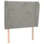 Headboard with light gray velvet ears 83x23x118/128 cm by , Headboards and footboards - Ref: Foro24-3117846, Price: 71,49 €, ...