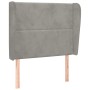 Kopfteil mit hellgrauen Samtohren 83x23x118/128 cm von , Kopf- und Fußteile - Ref: Foro24-3117846, Preis: 72,50 €, Rabatt: %