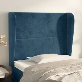 Headboard with dark blue velvet ears 83x23x118/128 cm by , Headboards and footboards - Ref: Foro24-3117850, Price: 82,91 €, D...