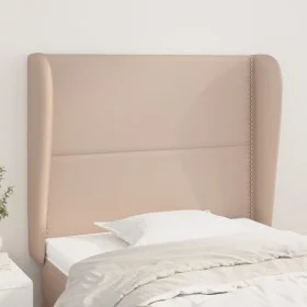 Headboard with ears cappuccino synthetic leather 93x23x118/128 cm by , Headboards and footboards - Ref: Foro24-3117899, Price...