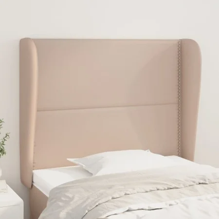 Headboard with ears cappuccino synthetic leather 93x23x118/128 cm by , Headboards and footboards - Ref: Foro24-3117899, Price...