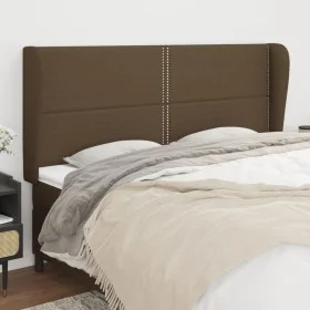 Headboard with dark brown fabric ears 183x23x118/128 cm by , Headboards and footboards - Ref: Foro24-3117833, Price: 103,36 €...