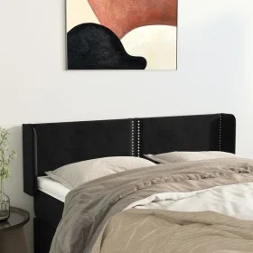 Kopfteil aus schwarzem Samt, 147 x 16 x 78/88 cm von , Kopf- und Fußteile - Ref: Foro24-3118678, Preis: 63,67 €, Rabatt: %