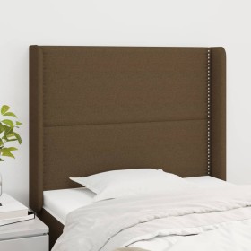 Kopfteil mit dunkelbraunen Stoffohren 83x16x118/128 cm von , Kopf- und Fußteile - Ref: Foro24-3119417, Preis: 57,60 €, Rabatt: %