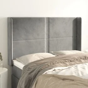Headboard with light gray velvet ears 147x16x118/128 cm by , Headboards and footboards - Ref: Foro24-3119488, Price: 96,24 €,...