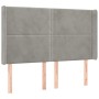 Kopfteil mit hellgrauen Samtohren 147x16x118/128 cm von , Kopf- und Fußteile - Ref: Foro24-3119488, Preis: 97,28 €, Rabatt: %