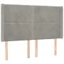 Kopfteil mit hellgrauen Samtohren 147x16x118/128 cm von , Kopf- und Fußteile - Ref: Foro24-3119488, Preis: 96,24 €, Rabatt: %