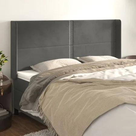 Kopfteil mit dunkelgrauen Samtohren 163x16x118/128 cm von , Kopf- und Fußteile - Ref: Foro24-3119495, Preis: 113,70 €, Rabatt: %