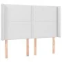 Cabecero con orejas de cuero sintético blanco 147x16x118/128 cm de , Cabeceros y pies de cama - Ref: Foro24-3119531, Precio: ...