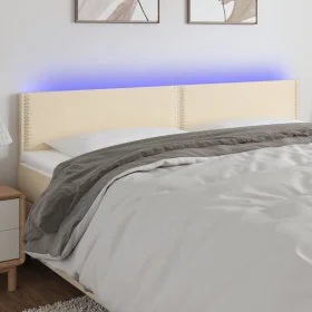 Kopfteil aus cremefarbenem Stoff mit LED 200x5x78/88 cm von , Kopf- und Fußteile - Ref: Foro24-3121499, Preis: 56,94 €, Rabat...