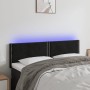 Kopfteil aus schwarzem Samt mit LED 144x5x78/88 cm von , Kopf- und Fußteile - Ref: Foro24-3121522, Preis: 51,04 €, Rabatt: %
