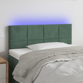Dark green velvet LED headboard 80x5x78/88 cm by , Headboards and footboards - Ref: Foro24-3121645, Price: 36,14 €, Discount: %